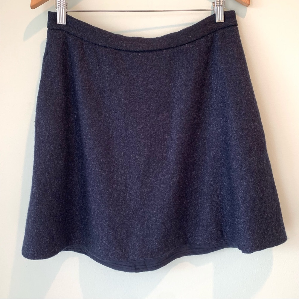 Banana Republic Holiday Navy Wool Blend Career Skirt POCKETS 10 NEW
